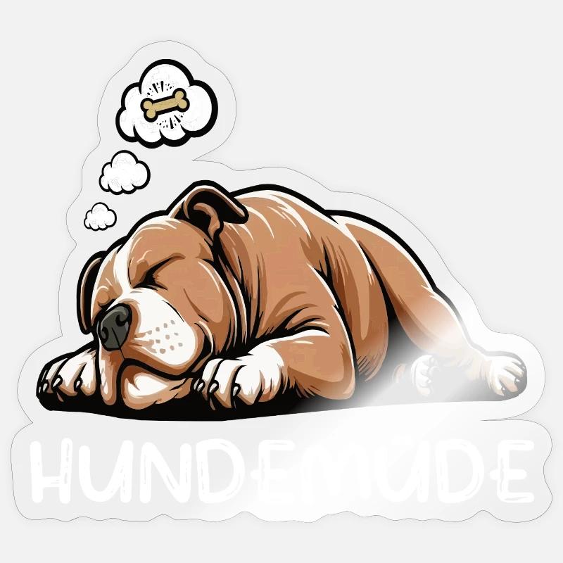 Hundemüde American Bully Bully Pit Bullybesitzer - Sticker Größe S (10 x 10 cm) - Transparent glänzend