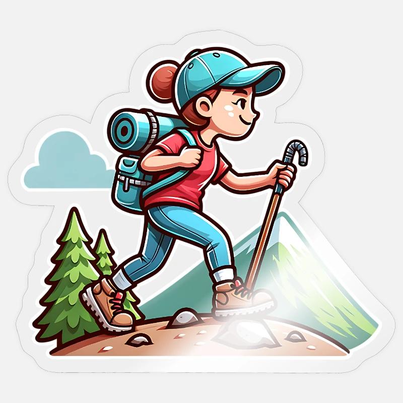 Wanderin Wandern - Sticker Größe S (10 x 10 cm) - Transparent glänzend