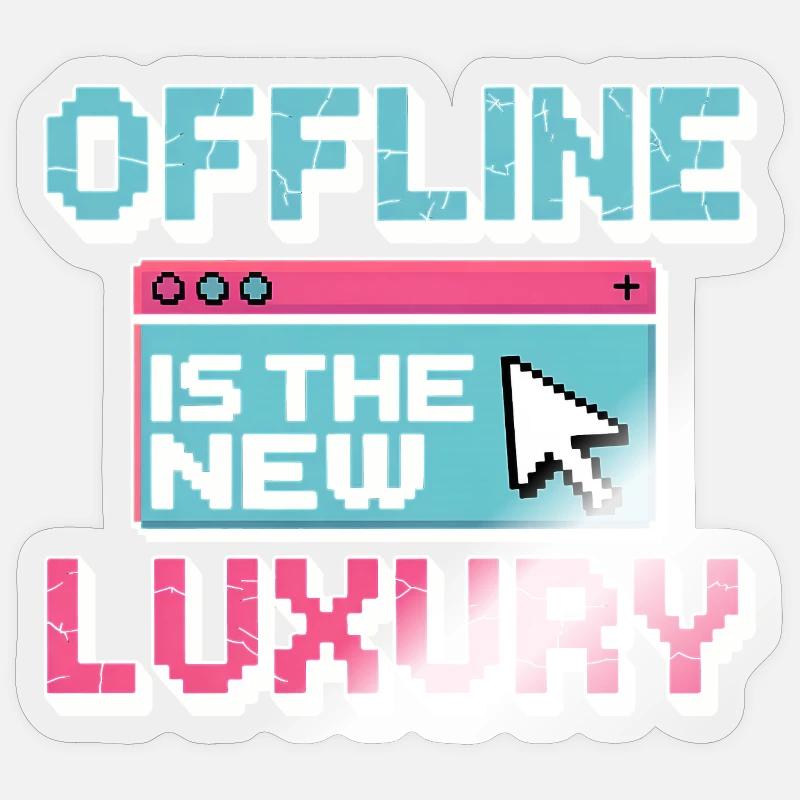 Offline ist der neue Luxus - Sticker Größe S (10 x 10 cm) - Transparent glänzend