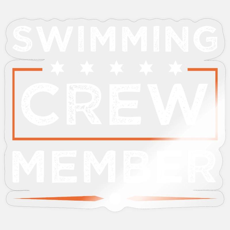 Équipage de natation - Sticker taille S (10 x 10 cm) - brillant transparent