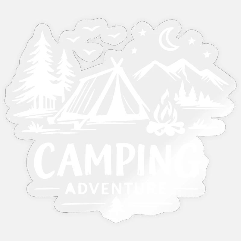 Camping Adventure - Sticker Größe S (10 x 10 cm) - Transparent glänzend