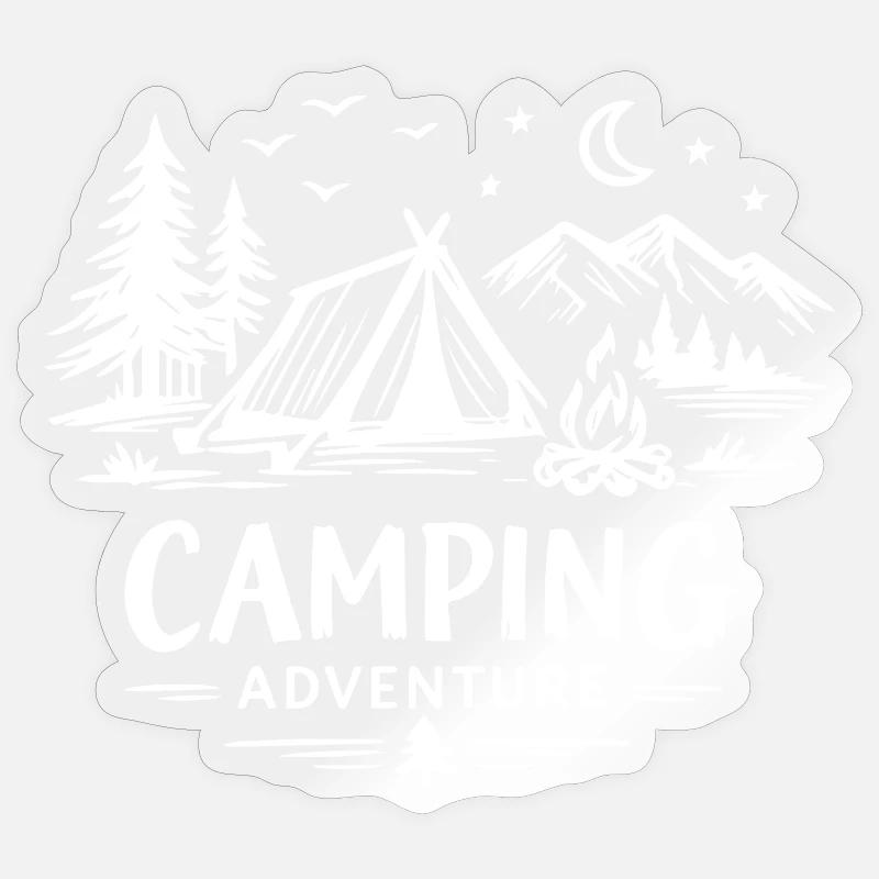 Camping Adventure - Sticker size S (10 x 10 cm) - transparent glossy