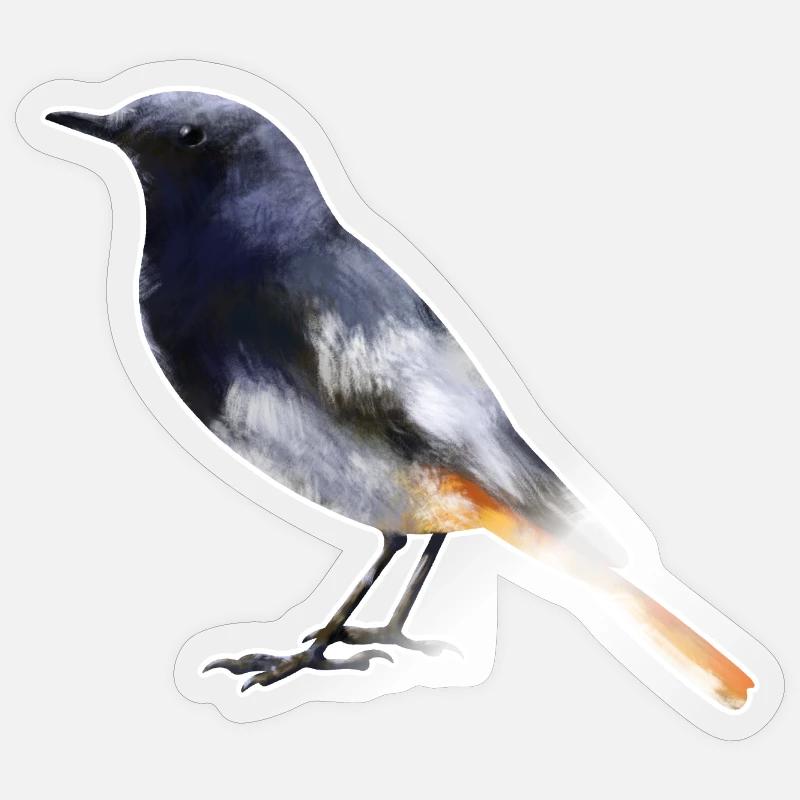 Redstart.1 - Sticker taille S (10 x 10 cm) - brillant transparent
