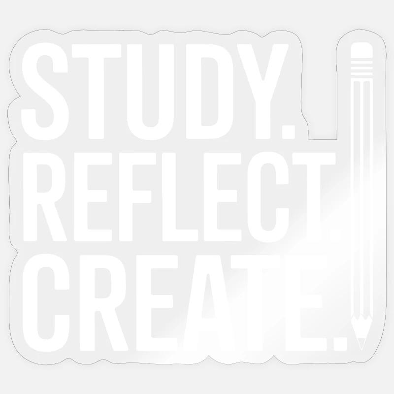 Study Reflect Create Poster - Sticker size S (10 x 10 cm) - transparent glossy