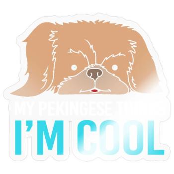 Pekinese Peningese - Sticker Größe S (10 x 10 cm) - Transparent glänzend - Vorne