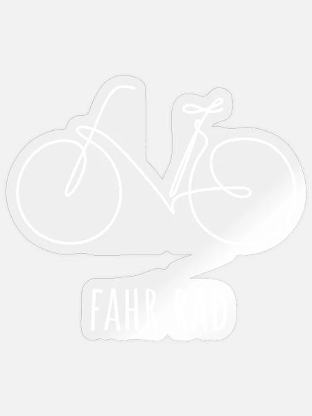Fahrrad | Eine Linie handgezeichnet - Geschenk - Sticker Größe S (10 x 10 cm) - Transparent glänzend