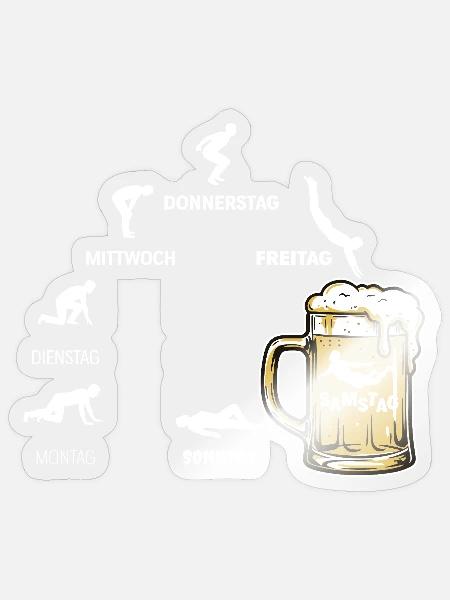 Bier Woche | Evolution | Bierglas | Saufen - Sticker Größe S (10 x 10 cm) - Transparent glänzend