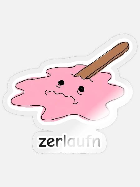 zerlaufn – Eis Meme - Sticker Größe S (10 x 10 cm) - Transparent glänzend