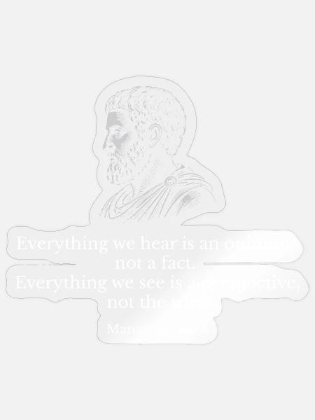 Steisches Zitat von Marcus Aurelius - Sticker Größe S (10 x 10 cm) - Transparent glänzend