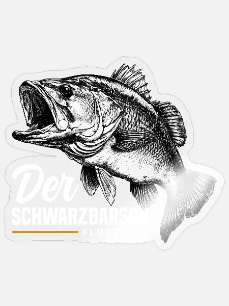 Schwarzbarsch Flüsterer - Sticker Größe S (10 x 10 cm) - Transparent glänzend