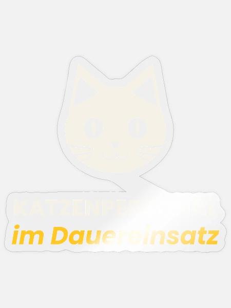 Katzenpersonal Shirt Lustig Katzenliebhaber Gesche - Sticker Größe S (10 x 10 cm) - Transparent glänzend