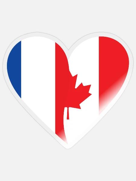 Frankreich & Kanada Flagge | Franco-kanadisches Geschenk - Sticker Größe S (10 x 10 cm) - Transparent glänzend