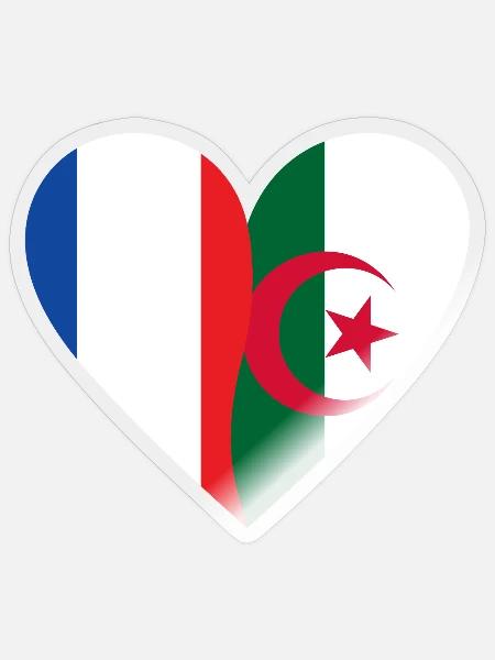 Frankreich Algerien | Französisch-algerisches Geschenk - Sticker Größe S (10 x 10 cm) - Transparent glänzend