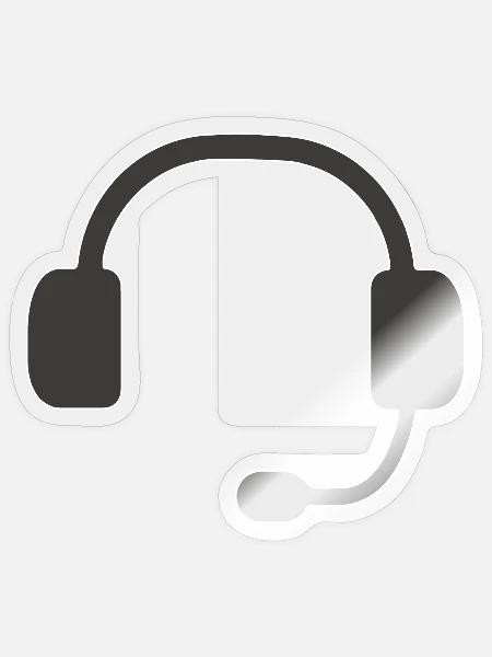 Kopfhörer Silhouette Headset Gaming - Sticker Größe S (10 x 10 cm) - Transparent glänzend