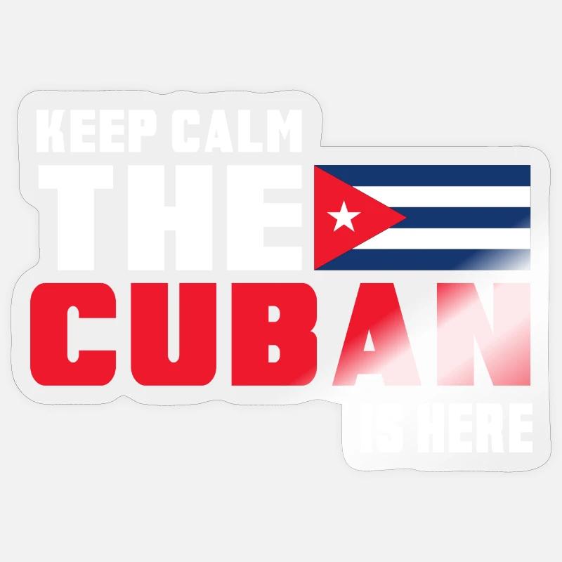 Keep Calm The Cuban is Here Kuba - Sticker Größe S (10 x 10 cm) - Transparent glänzend
