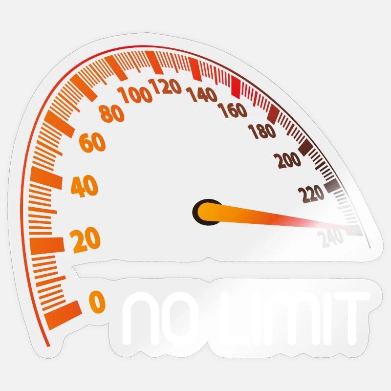 Speedometer - No Limit Sticker size S (10 x 10 cm)