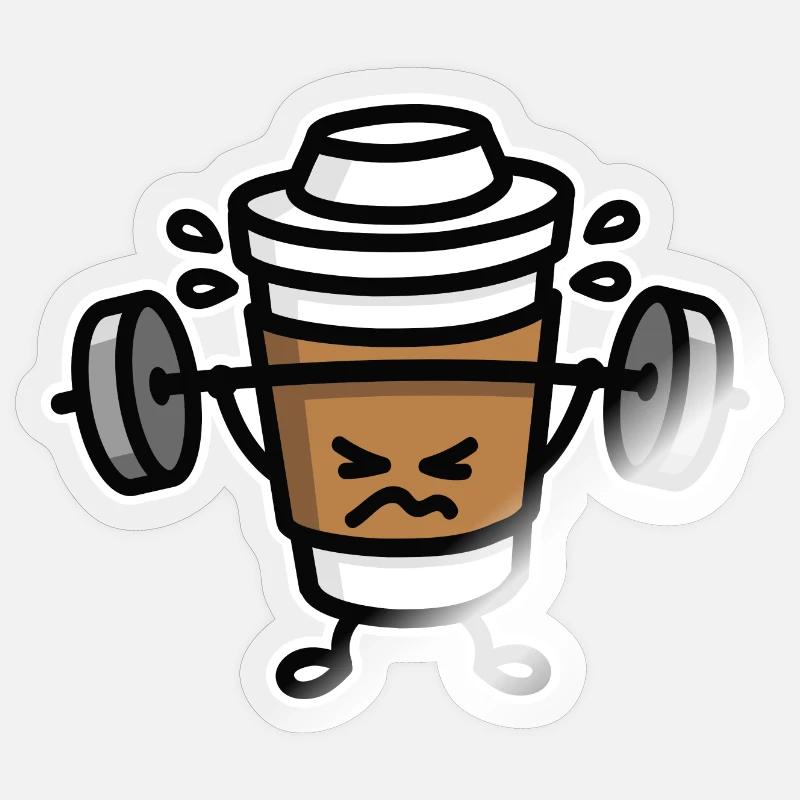 Strong coffee - lift workout - Sticker Größe S (10 x 10 cm) - Transparent glänzend