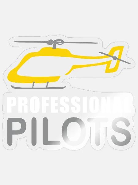 Hubschrauberlogo: Profipiloten - Sticker Größe S (10 x 10 cm) - Transparent glänzend