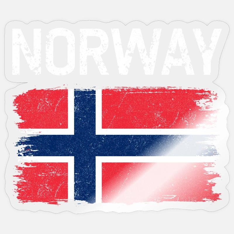 Norway Flag Brush Texture - Sticker size S (10 x 10 cm) - transparent glossy