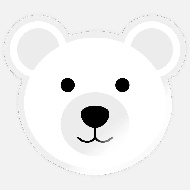 Eisbär Kopf süßer lächelnder Eisbär Eisbärkopf Sticker Größe S (10 x 10 cm)