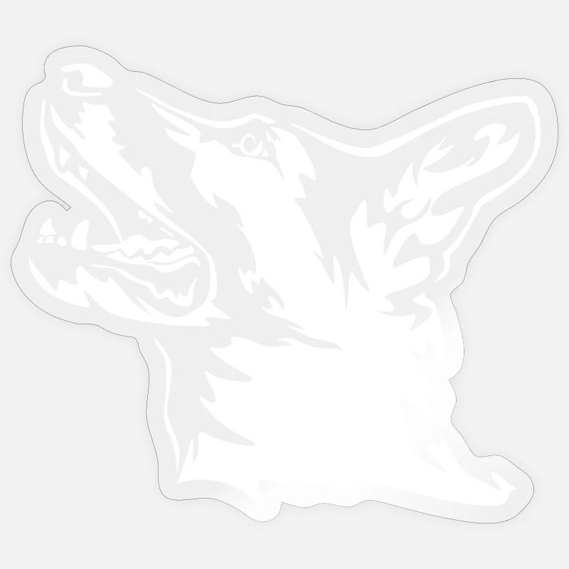 Deutscher Schäferhund Kopf "Black Edition" - Sticker Größe S (10 x 10 cm) - Transparent glänzend