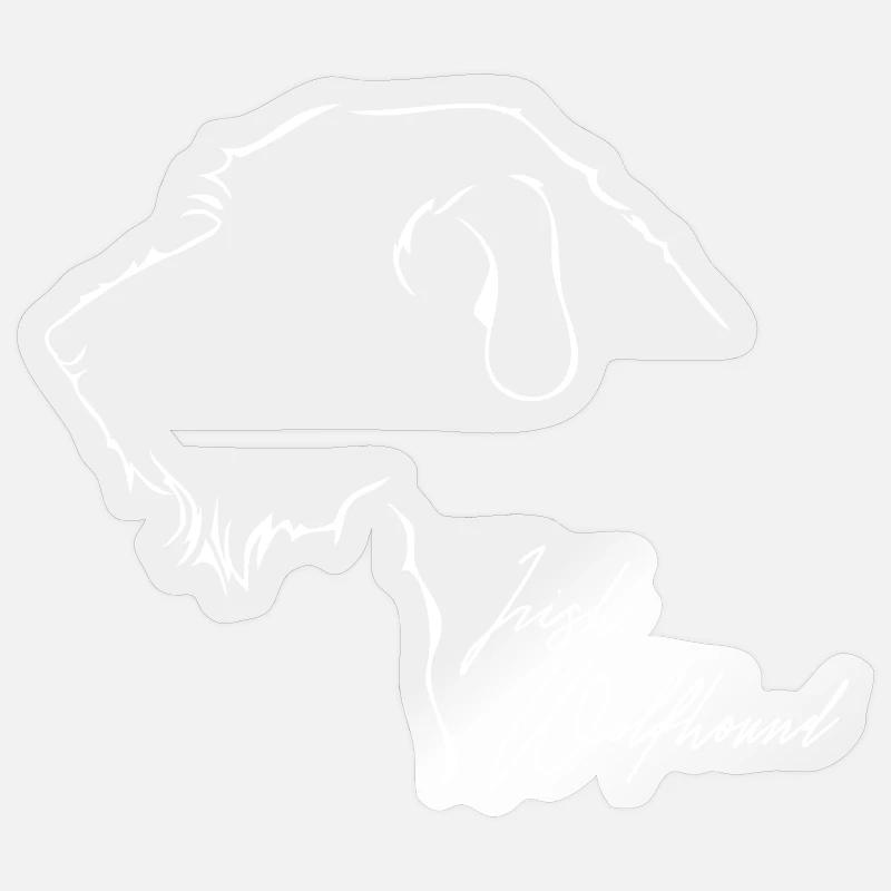IRISH WOLFHOUND Profil Hunde Wilsigns Windhunde - Sticker Größe S (10 x 10 cm) - Transparent glänzend
