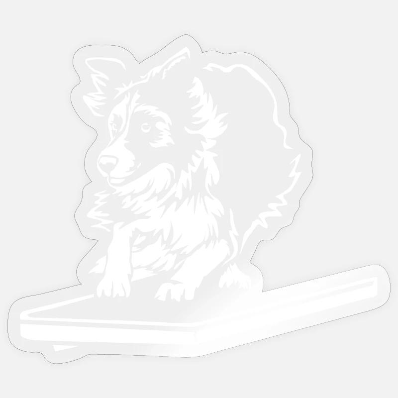 Border Collie « Black Edition » - Sticker taille S (10 x 10 cm) - brillant transparent