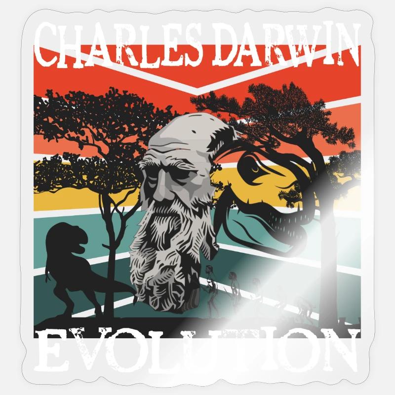 Charles Darwin Evolution textile gift idea Sticker size S (10 x 10 cm)