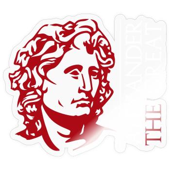 Alexander der Große Rote Büste - Sticker Größe S (10 x 10 cm) - Transparent glänzend - Vorne