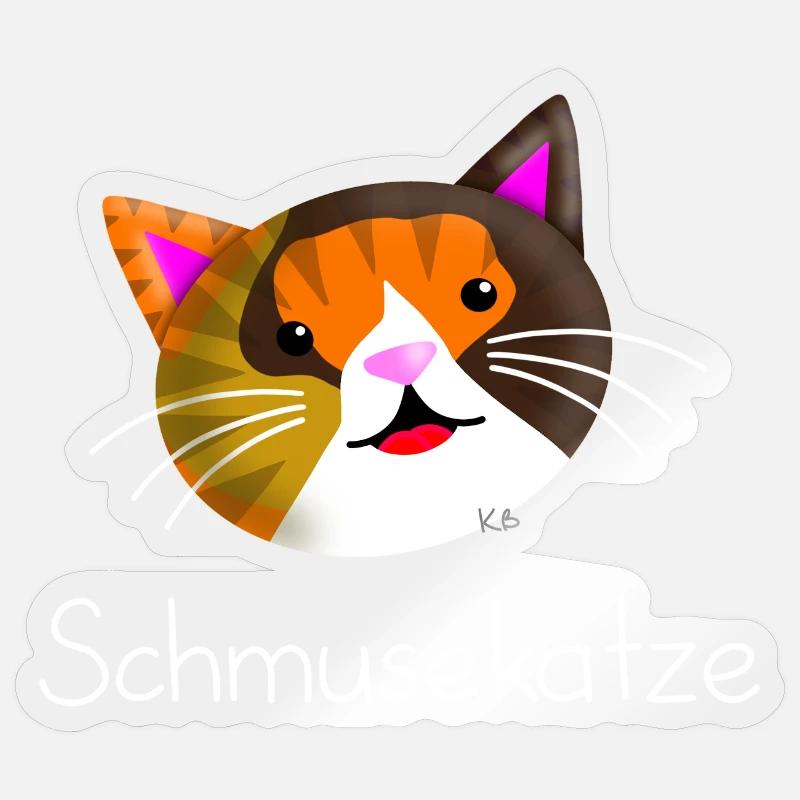 Schmusekatze - Sticker Größe S (10 x 10 cm) - Transparent glänzend