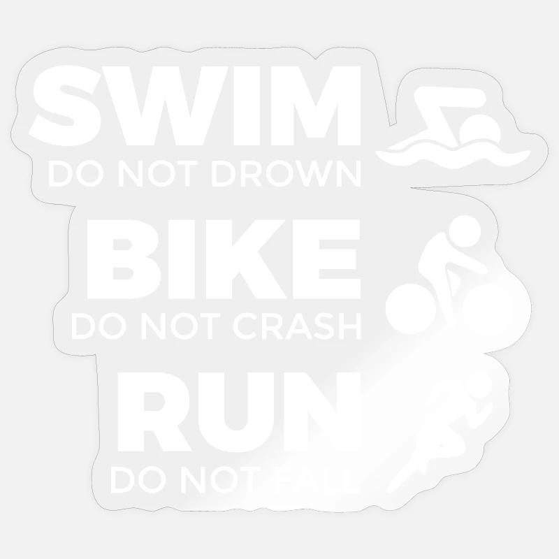 Motivation pour les triathlètes - Sticker taille S (10 x 10 cm) - brillant transparent