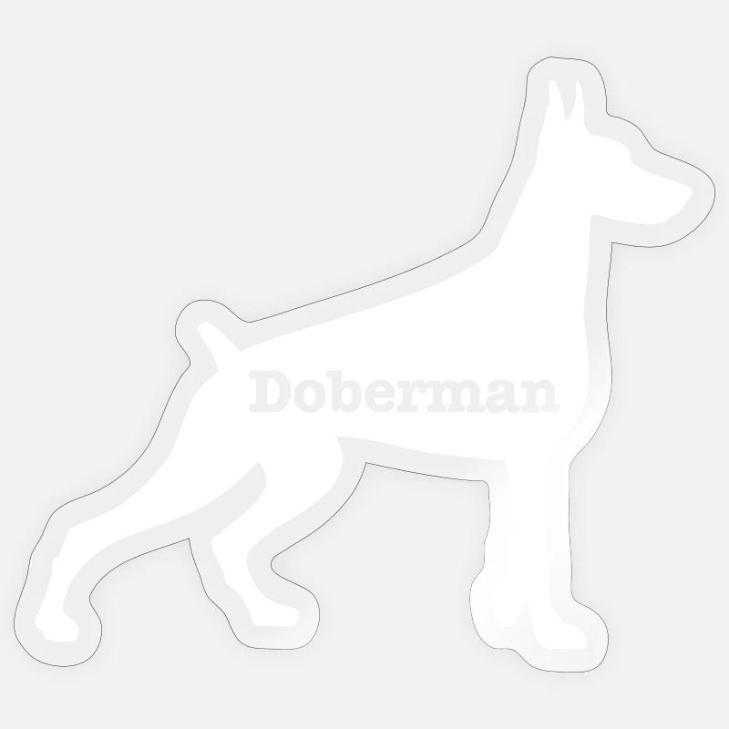 Dobermann - Sticker Größe S (10 x 10 cm) - Transparent glänzend