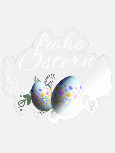 Frohe Ostern Osterei Deko - Sticker Größe S (10 x 10 cm) - Transparent glänzend