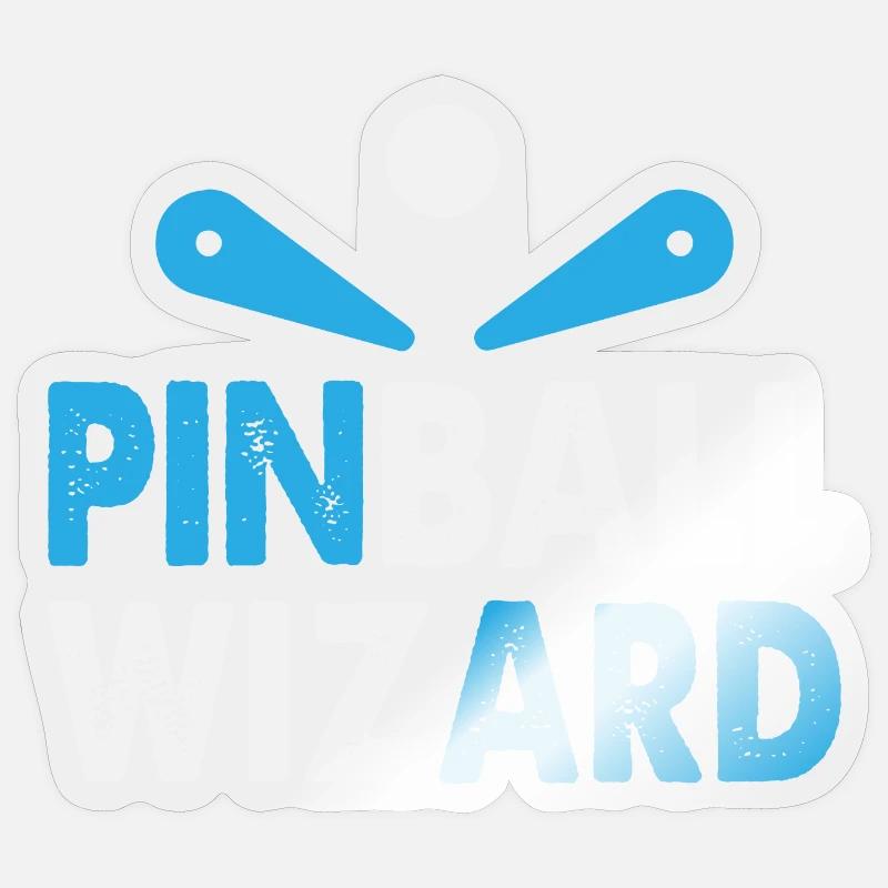 Flipperautomat weiß blau Pinball Wizard Flipper Sticker Größe S (10 x 10 cm)