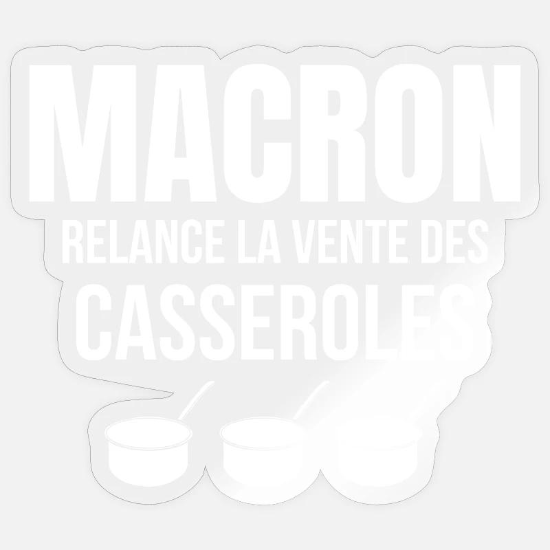 retraite, réforme des retraites, Macron - Sticker taille S (10 x 10 cm) - brillant transparent