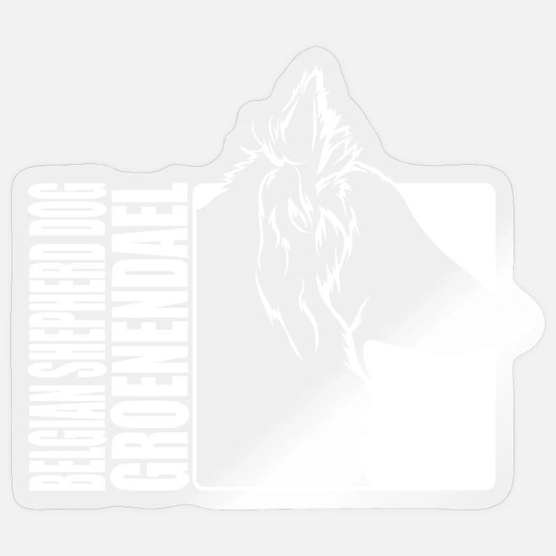 Berger Belge Groenendael Profil Wilsigns - Sticker taille S (10 x 10 cm) - brillant transparent