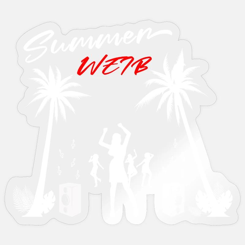 Ambiance estivale - Sticker taille S (10 x 10 cm) - brillant transparent