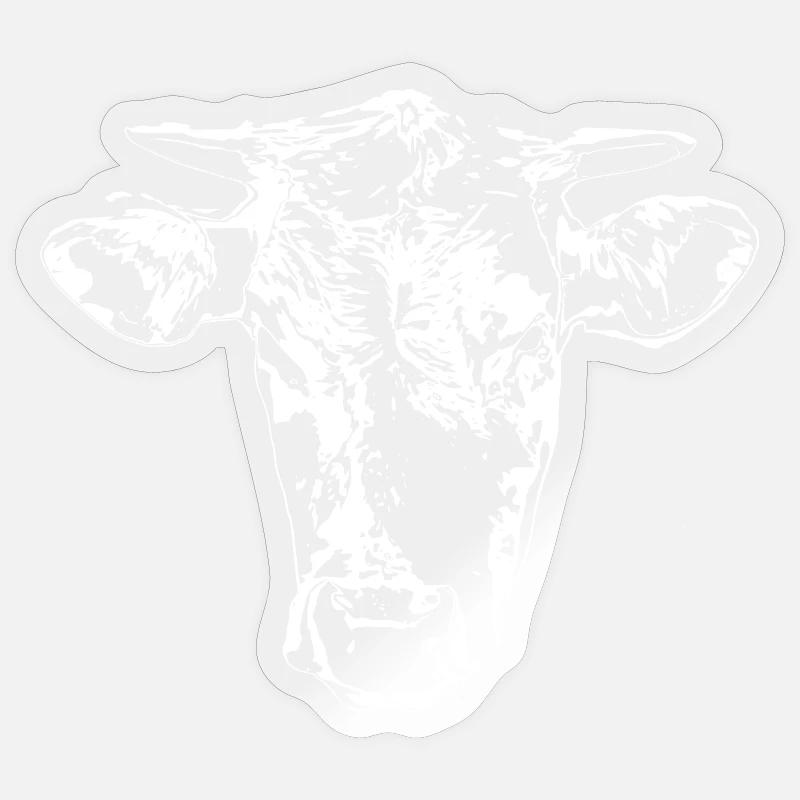 Vache - Sticker taille S (10 x 10 cm) - brillant transparent