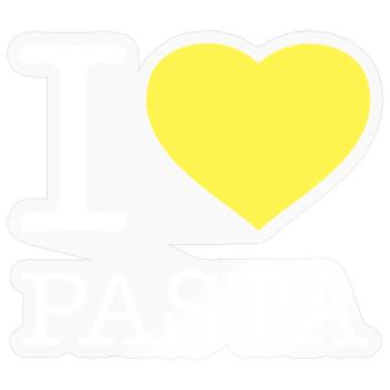 I LOVE PASTA - Sticker Größe S (10 x 10 cm) - Transparent glänzend - Vorne