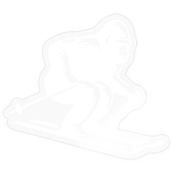 Affe Gorilla Schimpanse Ski Silhouette Design - Sticker Größe S (10 x 10 cm) - Transparent glänzend - Vorne