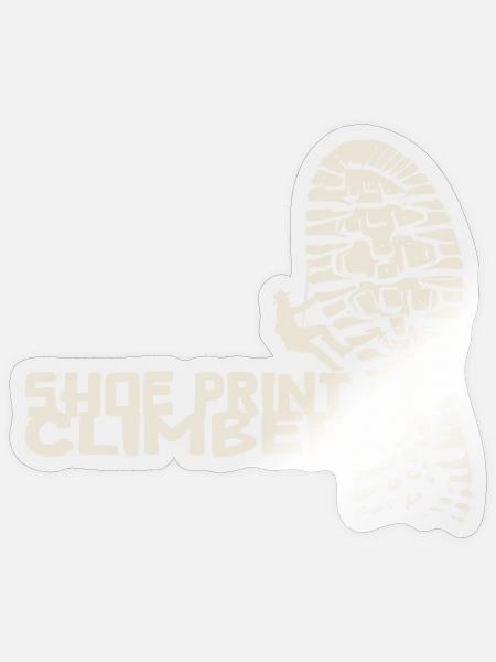 Shoe Print Climber [Weiß] - Sticker Größe S (10 x 10 cm) - Transparent glänzend
