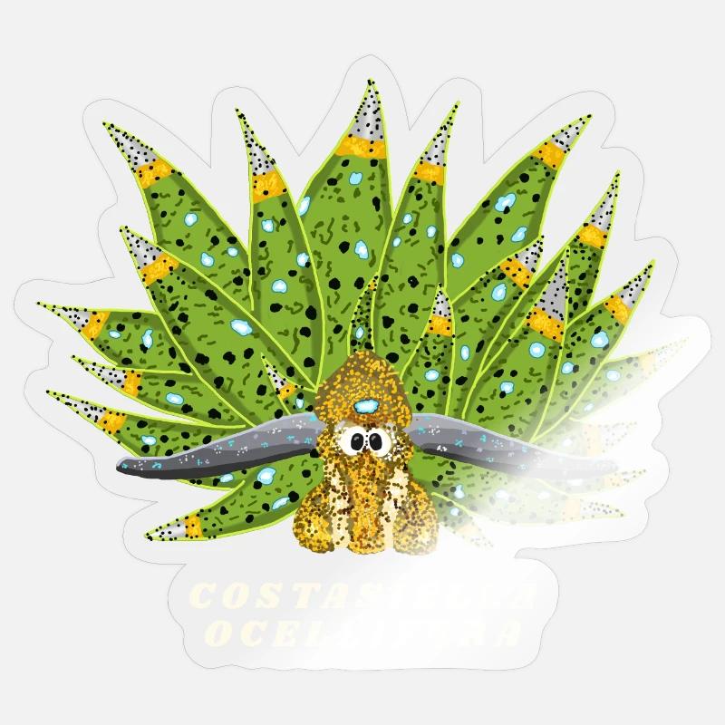 Escargot De Mer Mignon, Feuille De Mouton, Dessin Sticker taille S (10 x 10 cm)
