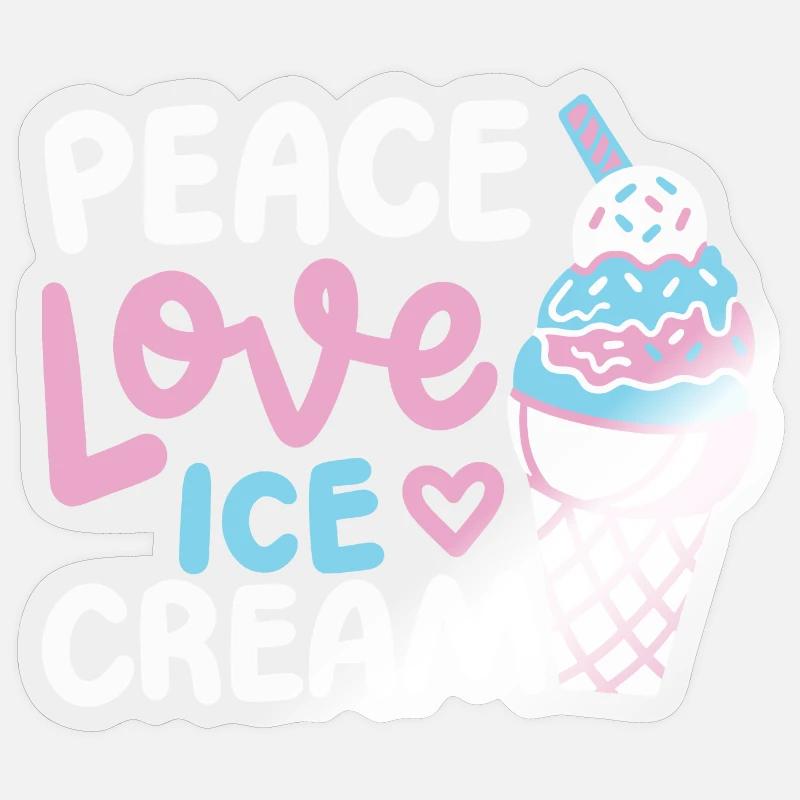 Eiscreme Eisliebhaber - Sticker Größe S (10 x 10 cm) - Transparent glänzend