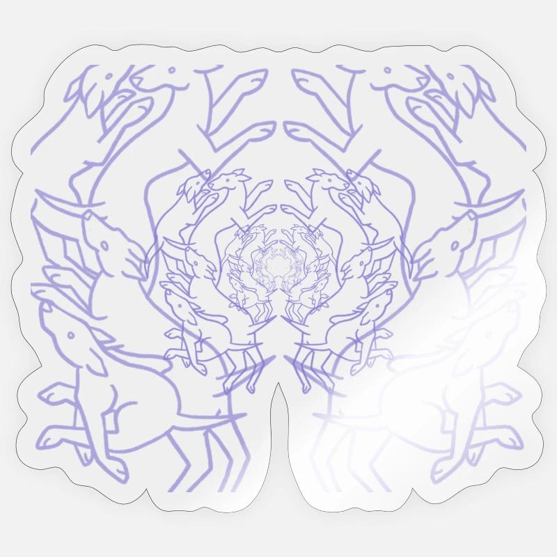 Schleife Windhunde - Sticker Größe S (10 x 10 cm) - Transparent glänzend