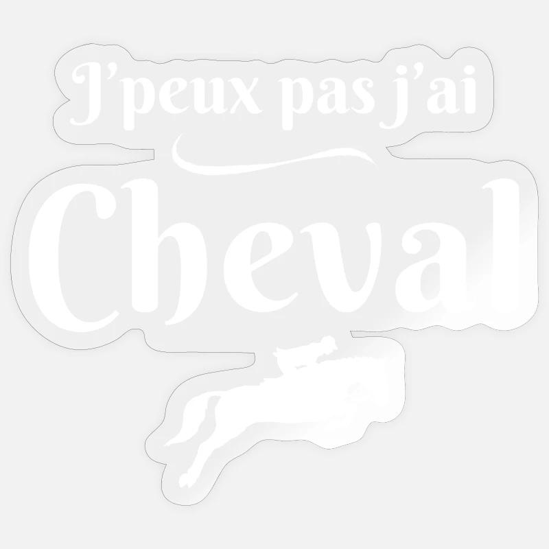 équitation, cheval, centre équestre - Sticker taille S (10 x 10 cm) - brillant transparent