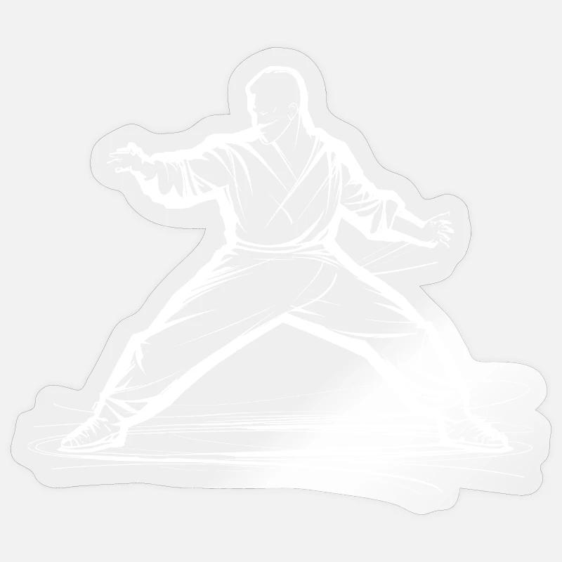 Dessin Karateka Sticker taille S (10 x 10 cm)