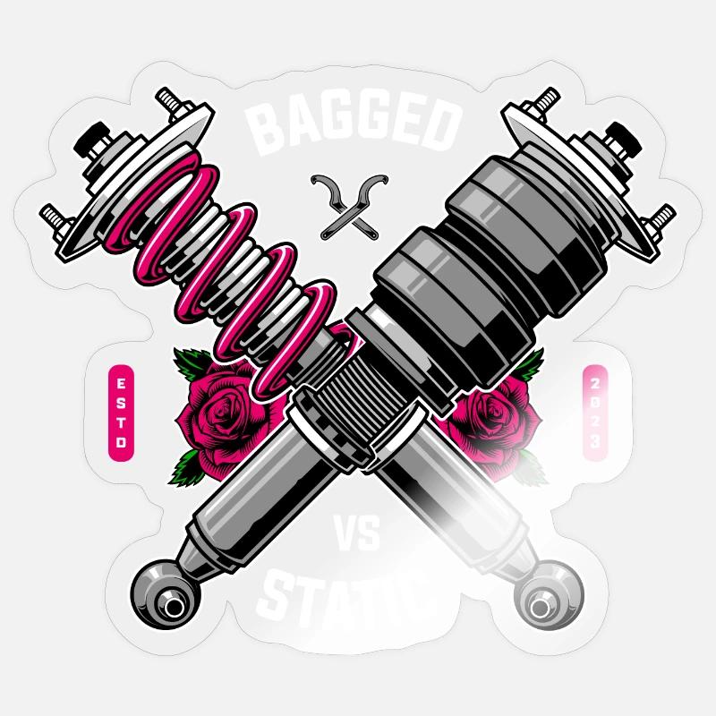Bagged vs Static - Sticker Größe S (10 x 10 cm) - Transparent glänzend