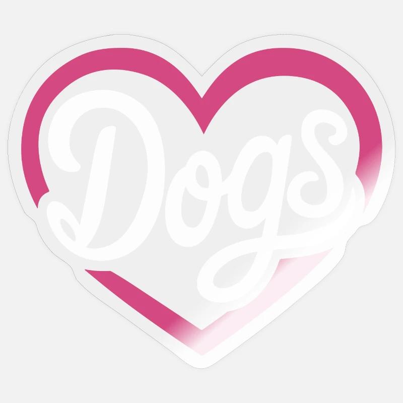 Chiens d’amour - Sticker taille S (10 x 10 cm) - brillant transparent
