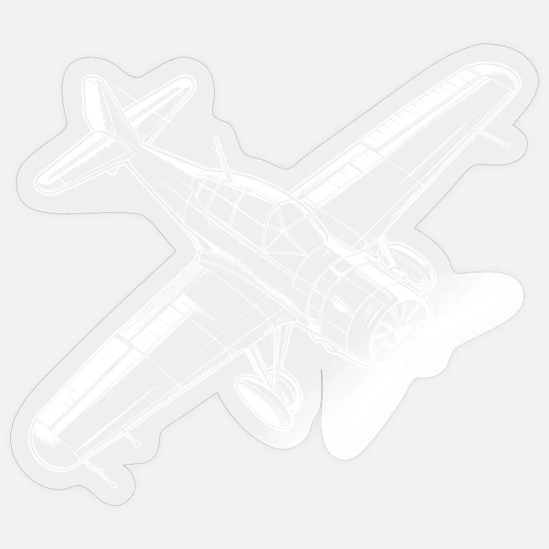 Propellerflugzeug Sticker Größe S (10 x 10 cm)