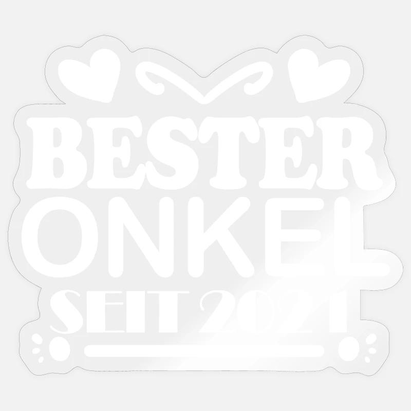 Bester Onkel seit 2021 - Sticker Größe S (10 x 10 cm) - Transparent glänzend
